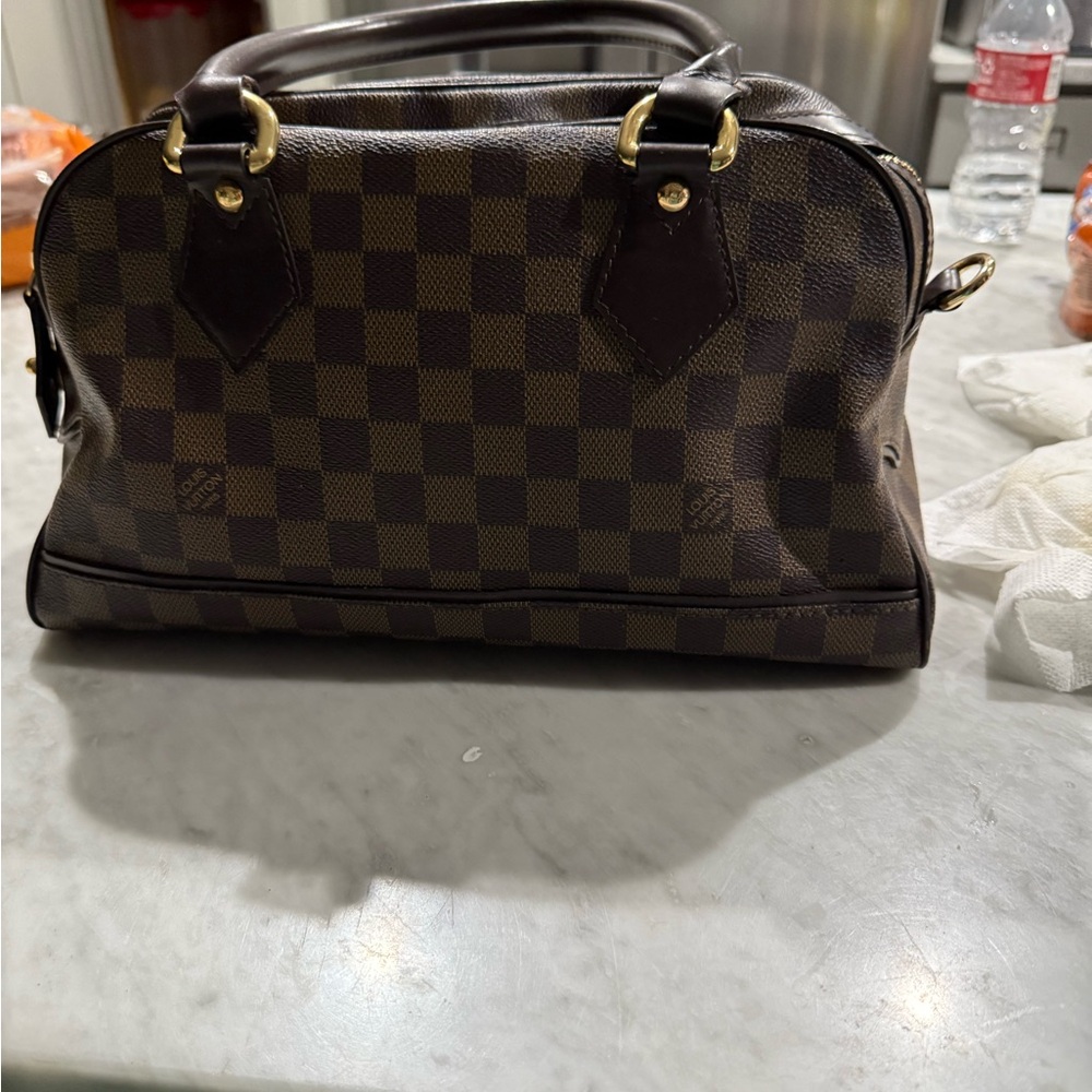 Checkered Brown Satchel